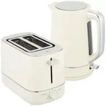 Homcom Kocher-Toaster-Set, Beige, Kunststoff, 16x24.3x21.2 cm, K&uuml;chenger&auml;te,