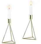 Echtwerk Kerzenhalter-Set, Gold, Metall, 2-teilig, 16.5 cm, zum Stellen,...
