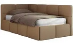 MKS Jugendbett, Braun, Textil, Rechteckig, 90x200 cm, Oeko-Tex&reg;, Kinder- &