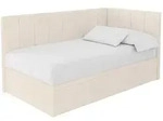 Altdecor Einzelbett, Sand, Textil, Ottomane links,L-Form, 90x200 cm, Kinder- &