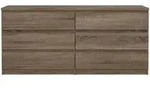 ebuy24 Kommode,, Tr&uuml;ffeleiche, Holzwerkstoff, 6 Schubladen, 154x68x50 cm,