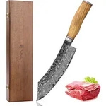 Wakoli Blockmesser, Braun, Holz, Metall, Echtholz, 35 cm, Kochen, K&uuml;chenmesser,