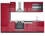 Vicco K&uuml;chenzeile, Bordeaux, Anthrazit, Holzwerkstoff, K&uuml;chenblock,Rechteckig,