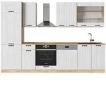 Vicco K&uuml;chenzeile, Wei&szlig;, Honigeiche, Holzwerkstoff, Rechteckig, 300x81.6x60...