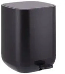 Relaxdays Treteimer, Schwarz, Kunststoff, Rechteckig, 21x27x26 cm, Badaccessoires,