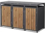 Ml-Design M&uuml;lltonnenbox, Hellbraun, Metall, Rechteckig, 80x120x196 cm, Aufbewahrung
