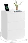 Boxxx Nachtschrank, Wei&szlig;, Holzwerkstoff, 3 Schublade(n) Schubladen, 40x59x35...