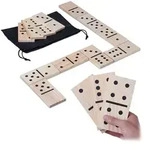 Relaxdays Domino, Hellbraun, Holz, Textil, 7.5x1 cm, Spielzeug, Kinderspielzeug,