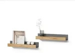 Livinity&reg; Wandregal, Anthrazit, Honigeiche, Holzwerkstoff, 2 F&auml;cher,...