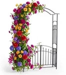 Relaxdays Rosenbogen, Schwarz, Metall, 140x216x40 cm, Gartenzubeh&ouml;r, Gartendeko