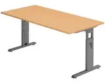b&uuml;m&ouml; Schreibtisch, Buche, Graphit, Holzwerkstoff, Nachbildung,Buche, Rechteckig,
