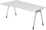 b&uuml;m&ouml; Schreibtisch, Wei&szlig;, Holzwerkstoff, Nachbildung, Rechteckig, 180x74x100...