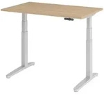 b&uuml;m&ouml; Schreibtisch, Eiche, Silber, Holzwerkstoff, Nachbildung,Eiche,...