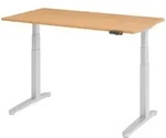 b&uuml;m&ouml; Schreibtisch, Buche, Silber, Holzwerkstoff, Nachbildung,Buche, Rechteckig,