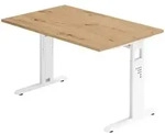 b&uuml;m&ouml; Schreibtisch, Wildeiche, Wei&szlig;, Holzwerkstoff, Nachbildung,Eiche,...