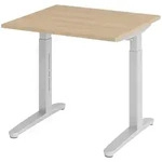 b&uuml;m&ouml; Schreibtisch, Eiche, Silber, Holzwerkstoff, Nachbildung,Eiche,...