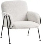 Beliani Sessel, Beige, Schwarz, Textil, 74x84x75 cm, Wohnzimmer, Sessel,