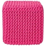 Homescapes Strick-Pouf, Pink, Textil, Uni, Quadratisch, 35x35x35 cm, Wohnzimmer,