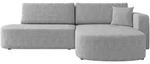 Mirjan24 Ecksofa, Hellgrau, Kunststoff, Ottomane rechts,L-Form, 252x175 cm,