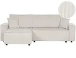 Beliani 2-Sitzer-Ecksofa, Wei&szlig;, Schwarz, Textil, L-Form, 247x147 cm,...