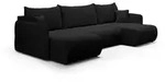 Fun M&ouml;bel Wohnlandschaft, Schwarz, Textil, U-Form, 290x86x148 cm, Wohnzimmer,...