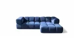 Fun M&ouml;bel Ecksofa, Blau, Textil, Ottomane rechts, 280x150 cm, Wohnzimmer,...