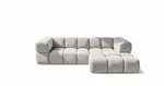 Fun M&ouml;bel Ecksofa, Hellgrau, Textil, Ottomane rechts, 280x150 cm, Wohnzimmer,...