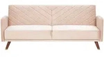 Beliani 3-Sitzer-Schlafsofa, Beige, Textil, 200x87x95 cm, Wohnzimmer, Sofas &