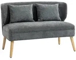 Homcom 2-Sitzer-Sofa, Grau, Holzwerkstoff, Kautschukholz, F&uuml;llung: Schaumstoff,