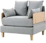 [en.casa] Schlafsofa, Hellgrau, Buchenholz, Rechteckig, 88x47x68 cm, Wohnzimmer,