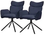 Ml-Design Esszimmerst&uuml;hle, Dunkelblau, Textil, 63x89x68 cm, Esszimmer, St&uuml;hle,