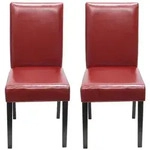 Chefgastro Esszimmerstuhl, Rot, Leder, 2-Sitzer, 43x90x56 cm, Esszimmer, St&uuml;hle,