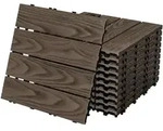 Ml-Design Terrassenfliese, Dunkelbraun, Holzwerkstoff, wetterfest-Zonen, Quadratisch,
