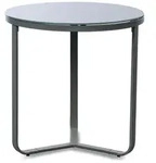 Xora Couchtisch, Grau, Metall, Glas, rund, X-Form, 50x50x50 cm, einfacher...