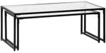 Homcom Couchtisch, Transparent, Glas, Metall, 56x44.5x119 cm, Wohnzimmer,