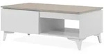 Furn.Design Couchtisch, Wei&szlig;, Sand, Kunststoff, Nachbildung, Uni, 1 Schubladen,