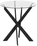 Homcom Esstisch,, Schwarz, Metall, 4-Sitzer, Rund, X-Form, 70x75x70 cm, Esszimmer,