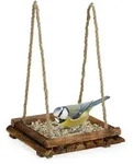 Relaxdays Vogelfutterstation, Braun, Holz, 25x42x25 cm, Gartenzubeh&ouml;r, Gartenpflege,