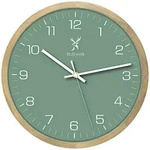 Holzwerk Wanduhr, Mintgr&uuml;n, Beige, Holz, Glas, Metall, Holz Optik, Rund,...