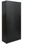 Proregal Fl&uuml;gelt&uuml;renschrank, Schwarz, Metall, 80x180x40 cm, Arbeitszimmer,