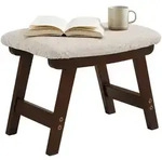 Relaxdays Fusshocker, Mehrfarbig, Holz, Textil, 40x29x25 cm, Wohnzimmer, Hocker