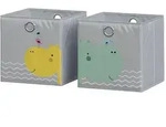 Vicco Faltbox, Grau, Gelb, Wellpappe, Quadratisch, 30x30 cm, Spielzeug,