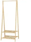 [en.casa] Garderobenst&auml;nder, Natur, Holz, Bambus, 60x150x40 cm, Garderobe,