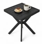 Stilvora Beistelltisch, Dunkelbraun, Metall, Rechteckig,Quadratisch, X-Form,...