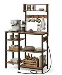 Relaxdays K&uuml;chenregal, Dunkelbraun, Schwarz, Holzwerkstoff, Metall, 40x151x82 cm,