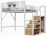 Stilvora Hochbett, Wei&szlig;, Metall, Holz, 140x200 cm, Kinder- & Jugendzimmer,