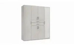 P & B Kleiderschrank Diver, Grau, Sahara, Holz, Glas, Holzwerkstoff, 4 F&auml;cher, 2