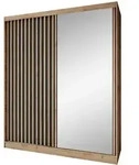Beautysofa Schwebet&uuml;renschrank, Eiche Artisan, Schwarz, Holzwerkstoff,...
