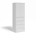 Vicco Kleiderschrank, Wei&szlig;, Holzwerkstoff, 4 F&auml;cher, Rechteckig, 74x191.5x40...