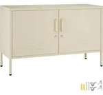 tectake Sideboard, Creme, Metall, Beton Optik, Rechteckig, 100x65x42.5 cm,